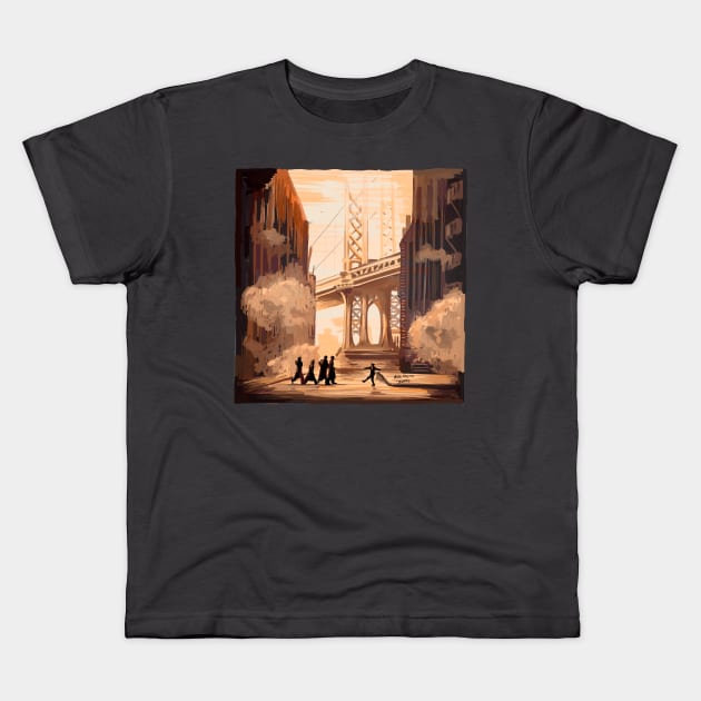 Once Upon a Time in America Illustration Kids T-Shirt by burrotees